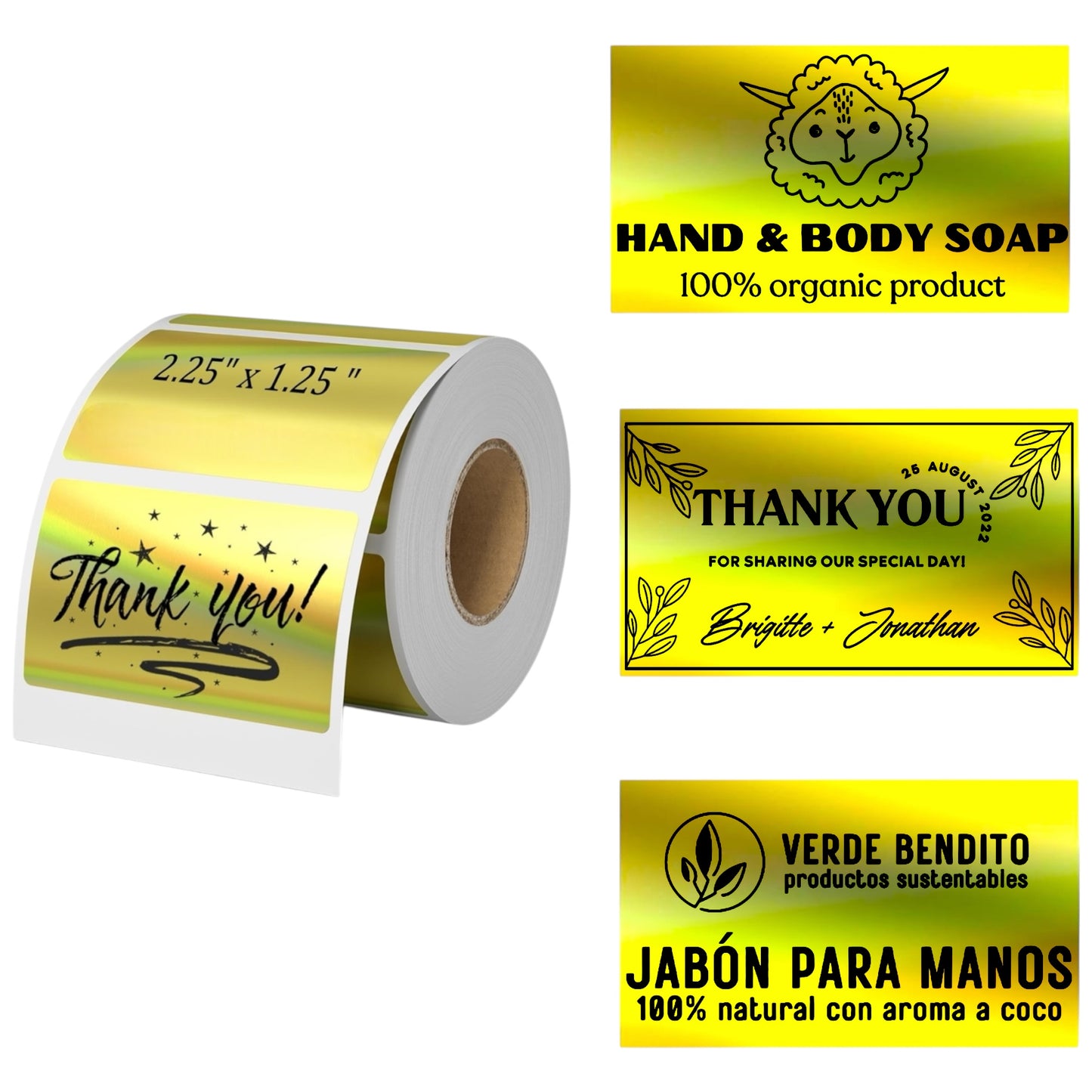 Stickers HOLOGRAFICOS Personalizados a Tu Estilo 2.25" x 1.25"