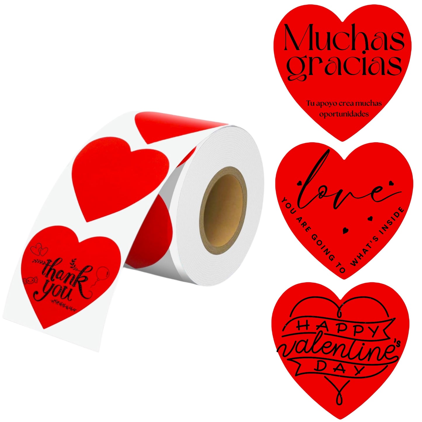Stickers de CORAZON ROJO Personalizados a Tu Estilo 2”